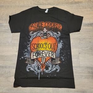 Alice Cooper Schools Out Forever Rock Music T-Shirt Black Size Small New